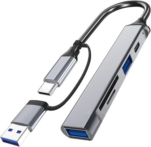 USB C Extension Cable USB Splitter Card Reader Port, Gray in Saudi Arabia