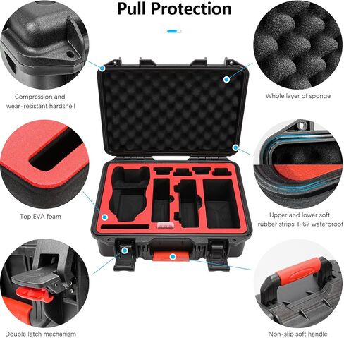 FPVtosky Hard Case for DJI Air 3S/Air 3 Drone/Fly More Combo, Waterproof Air 3S Hard Shell Carrying Case Accessories+Neck Lanyard with Joystick for DJI RC/RC 2 in Saudi Arabia