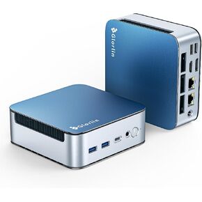 Glorlin Mini PC Ryzen 7 6800H(up to 4.7GHz), 16GB LPDDR5 512GB NVMe SSD, Radeon 680M, Triple 4K Display HDMI/DP/Type-C, Dual LAN, WiFi 6 BT5.3, Mini Desktop Computer for Office, Home & Gaming in Saudi Arabia