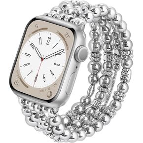 KOREDA Beaded Bracelet Compatible for Apple Watch Band 38mm 40mm 41mm 42mm 44mm 45mm 46mm Series 11 10 9 8 7 SE Women, Fashion Cute Handmade Elastic Beads Stretch Strap for iWatch Series 6/5/4/3/2/1 in Saudi Arabia