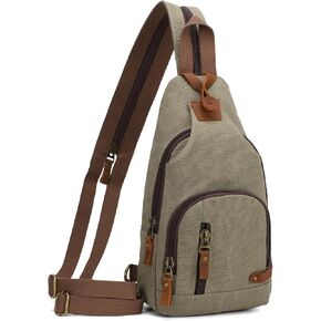 KL928 Canvas Sling Bag for Men Women, Casual Crossbody Backpack Travel Shoulder Daypacks Rucksack in Saudi Arabia