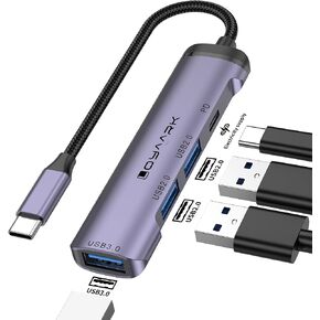 4-Port USB Hub with 100W PD Charging - 1 USB 3.0, 2 USB 2.0 Ports, Compatible with Mouse, Keyboard, Flash Drive, Printer in Saudi Arabia