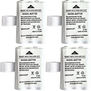 BATT3R Rechargeable Batteries Ni-MH 3.6V 700mAh Compatible with Midland BATT-3R AVP14 LXT600 LXT-600 LXT630 LXT630X3 LXT633 T50,T51,T55,T60,T61,T65, X-Talker Walkie Talkie Radios (4-Pack) in Saudi Arabia