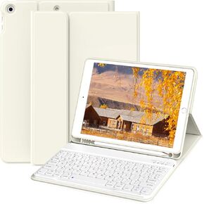 aoub Keyboard Case for iPad 9th/8th/7th 10.2" 2021/2020/2019, Light Blue in Saudi Arabia