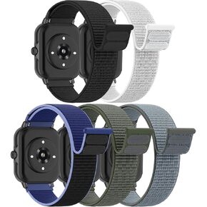 5 Pack Nylon Loop Sport Band Compatible with IDW13,IDW16,IDW19 Smartwatch Band,22mm Breathable Soft Watch Straps for Woneligo/Fitpolo/ID208Plus/FITVII H56/Gydom/ENOMIR/Tensky/Amzhero IDW19 in Kuwait