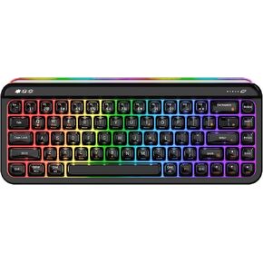 AJAZZ AF68 Wireless Membrane Keyboard, 68% Layout 68-Key Gaming Keyboard, 2.4 GHz/Type-C/BT, RGB Lighting Effects with Integrated Side Light Bar, 4000mAh Battery, Translucent Keycaps in Kuwait