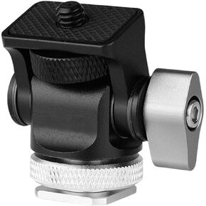 Mini Tripod Head Mini Ball Head Camera Mount Adapter Tripod Ball Head with 1/4 Inch Screw 360 Rotation 180 Tilt Aluminum Alloy Stable Support, Silver Bottom in Saudi Arabia
