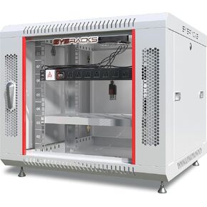 Sysracks - 9U Network Rack Wall Mount - Locking Server Cabinet - AV Audio Rack - Data Racks - Lockable IT - Cabinet Enclosure - with Fan - Shelf - Powerbar - Dust-Proof Grommet (9U 24"x24"x20") in Saudi Arabia