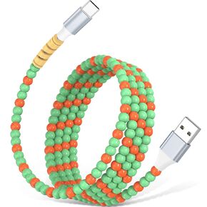 USB A to USB C Cable 3FT,Beaded Phone Charger Charging Cord & Car in Saudi Arabia