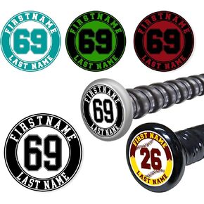 Personalized Player Name Number for Baseball Bat Knob Personalized Baseball Softball Bats Helmet Decal Waterproof Vinyl Sticker for Helmet Laptop Water Bottle Bumper Stickers for Sport Men in Saudi Arabia