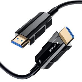 كابل HDMI 2.1 8K بطول 66 قدمًا، كابل HDMI من الألياف الضوئية طويل، سلك HDMI رفيع للغاية عالي السرعة، 48 جيجابت في الثانية، 8K@60 هرتز 4K@120 هرتز، HDR ديناميكي، Dolby، HDCP 2.2&2.3، ثلاثي الأبعاد، لشاشة HDTV والمسرح المنزلي للكمبيوتر المحمول in Kuwait