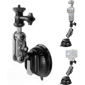 Walking Way Suction Cup Camera Mount, Metal Vacuum Cup for Car Windshield Window Boats for GoPro Hero 13/12/11, DJI Osmo Action 6/5 Pro/4, Procket 3/4, Insta360 X5/X4/X3, with Ball Head Magic Arm in Saudi Arabia