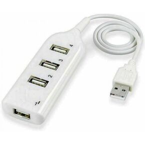 موزع USB 2.0 عالي السرعة بأربعة منافذ أبيض للكمبيوتر المحمول عالي السرعة in Kuwait