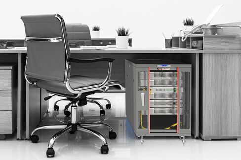 Sysracks 18U Deep Server Rack Cabinet Enclosure Locking | 39-Inch Depth Network Equipment Rack Cabinet with Thermocontroller, LCD-Screen, 4 Fans, Power Strip, Shelf, Wheels, Dust-Tight Cable Entries in Saudi Arabia