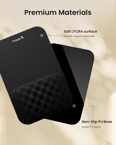 ProtoArc EM15 Bluetooth Rechargeable USB C Mouse Black and MP50 Ergonomic Mouse Pad with Wrist Rest Black in Saudi Arabia