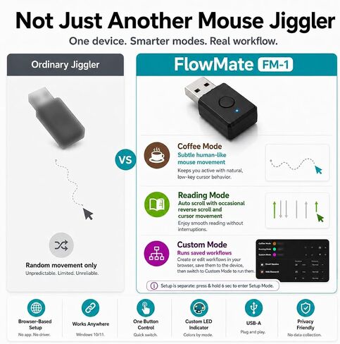 USB Mouse Jiggler, Mouse Mover, Auto Scroll, Custom Workflows in Saudi Arabia