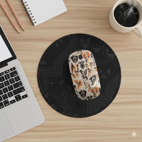 Planetar Dogs Faces Watercolor Pattern, USB Optical Wireless Mouse, Ergonomic Slim Desktop Laptop Mice for Kids in Saudi Arabia