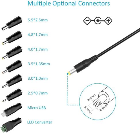 Belker 24W Universal 3V 4.5V 5V 6V 7.5V 9V 12V AC DC Adapter with 8 Tips in Saudi Arabia