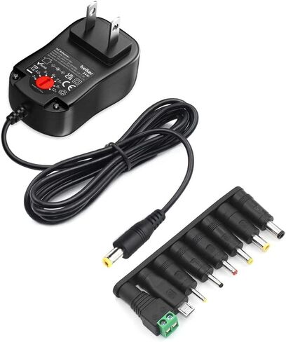 Belker 24W Universal 3V 4.5V 5V 6V 7.5V 9V 12V AC DC Adapter with 8 Tips in Saudi Arabia