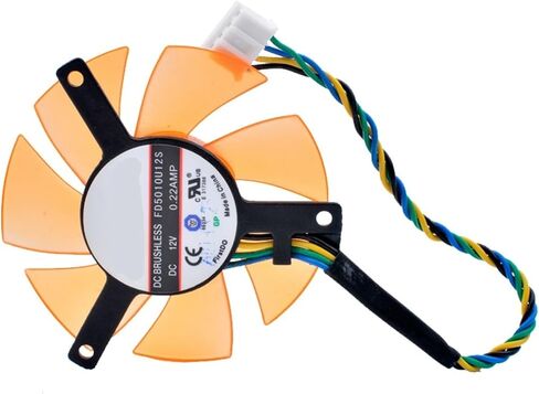 FD5010U12S 50x50x10mm Diameter 47mm, Pitch 39mm DC 12V 0.22A 4pin Cooling Fan for 9400GT 9500G Graphics Card in Kuwait