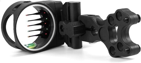 Compound Bow Sight Four Way Adjustable 5-Pin Sight 019 "Horizontal Fiber Optic Pin Bubble Level Easy to Install Universal Sight for Composite Bow in Saudi Arabia