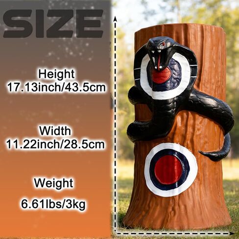 3D Archery Target - Black Snake & Tree Stump, Self-Healing PU Foam, Lifelike 3D Animal Target for Bow Hunting, Archery Animal Target for Compound & Recurve Bow Shooting in Saudi Arabia