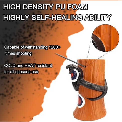 3D Archery Target - Black Snake & Tree Stump, Self-Healing PU Foam, Lifelike 3D Animal Target for Bow Hunting, Archery Animal Target for Compound & Recurve Bow Shooting in Saudi Arabia