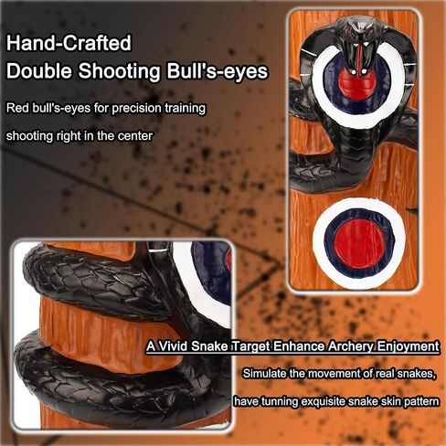 3D Archery Target - Black Snake & Tree Stump, Self-Healing PU Foam, Lifelike 3D Animal Target for Bow Hunting, Archery Animal Target for Compound & Recurve Bow Shooting in Saudi Arabia