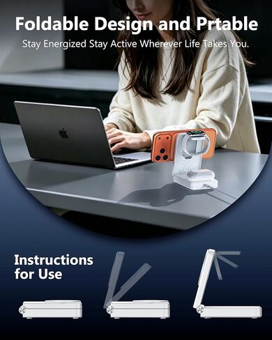 25W 3 in 1 Charging Station,Foldable MagSafe Fast Magnetic Wireless Charger in Saudi Arabia