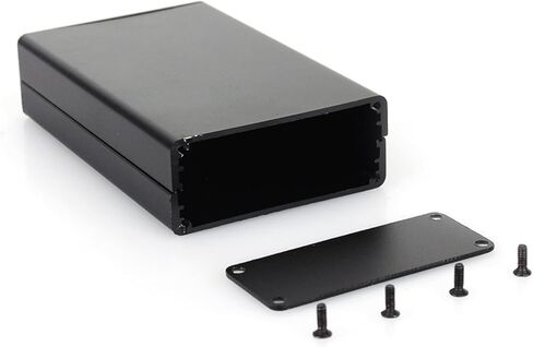 Aluminum Electronic Project Case PCB Instrument Enclosure Box DIY, 80x50x20mm Sandblasted Extruded Housing with Screws, Black in Saudi Arabia