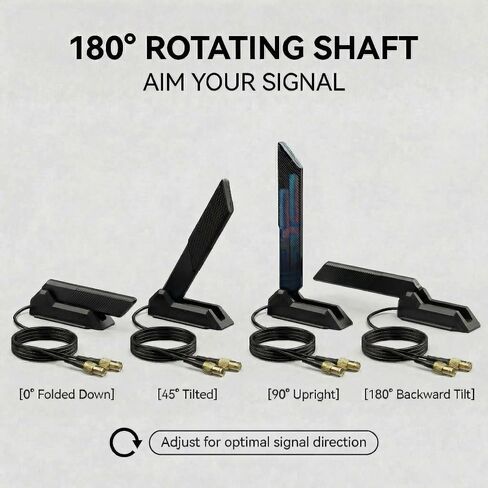 WiFi 7 Antenna for MSI MAG X870 Tomahawk / Z890 / B850 EZ-Plug Connector Magnetic Base, Tri-Band 2.4/5/6GHz, 1.2m Cable, Gaming PC Desktop WiFi 7 Antenna (for MSI-Specific, NOT for ASUS) in Saudi Arabia