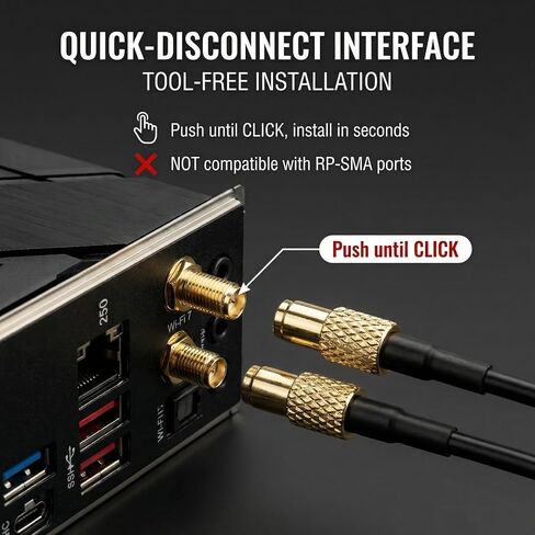 WiFi 7 Antenna for MSI MAG X870 Tomahawk / Z890 / B850 EZ-Plug Connector Magnetic Base, Tri-Band 2.4/5/6GHz, 1.2m Cable, Gaming PC Desktop WiFi 7 Antenna (for MSI-Specific, NOT for ASUS) in Saudi Arabia
