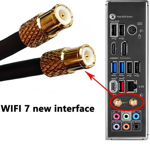 WiFi 7 Antenna for MSI MAG X870 Tomahawk / Z890 / B850 EZ-Plug Connector Magnetic Base, Tri-Band 2.4/5/6GHz, 1.2m Cable, Gaming PC Desktop WiFi 7 Antenna (for MSI-Specific, NOT for ASUS) in Saudi Arabia