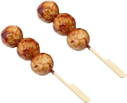 2Pcs Artificial Lifelike Meatballs Skewers Barbecued Beef Balls BBQ Fish Ball Home Kitchen Decoration Photography Props in Saudi Arabia