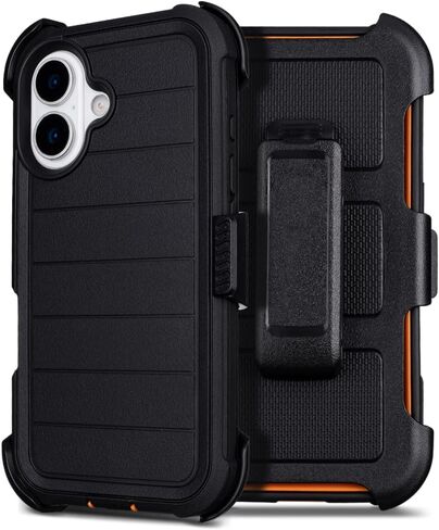 for Defender Phone Case iPhone 16 Case with Clip Holster Kickstand Black in Saudi Arabia