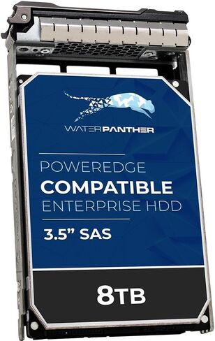 Water Panther 8TB 7200 RPM SAS 12Gb/s 3.5-Inch Enterprise Hard Disk Drive in 13G Tray Compatible with Dell PowerEdge Servers R730XD R730 T340 T330 T640 T630 T440 in Saudi Arabia