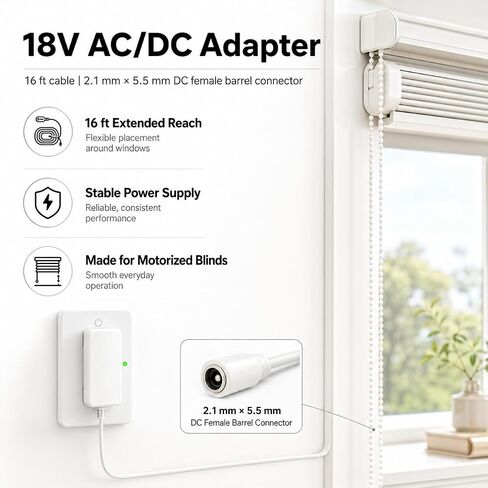 18V Power Adapter for Hunter Douglas PowerView Amigo, 16 ft in Kuwait