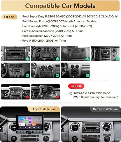 10" CarPlay Stereo for Ford F150 04-08 F250 08-16 w/Knob in Saudi Arabia