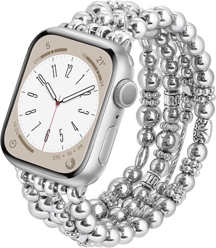 KOREDA Beaded Bracelet Compatible for Apple Watch Band 38mm 40mm 41mm 42mm 44mm 45mm 46mm Series 11 10 9 8 7 SE Women, Fashion Cute Handmade Elastic Beads Stretch Strap for iWatch Series 6/5/4/3/2/1 in Saudi Arabia