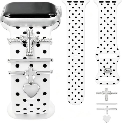 Silicone Printed Band Compatible with Apple Watch Bands Women 40mm 41mm 38mm 42mm 44mm 45mm 46mm 49mm, Soft Silicone Straps with Charms for iWatch Series 11 10 9 8 7 6 5 4 SE/Ultra 3 2 1 in Saudi Arabia