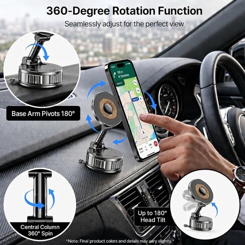 360° Rotatable Vacuum Magnetic Car Phone Mount Phone Holder for iPhone in Saudi Arabia