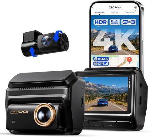DDPAI Z90 Max 4K 3 Channel Dash Cam, STARVIS 2 IMX678 & IMX675, 4K+2K+2K in Saudi Arabia