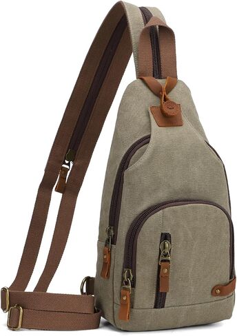 KL928 Canvas Sling Bag for Men Women, Casual Crossbody Backpack Travel Shoulder Daypacks Rucksack in Saudi Arabia