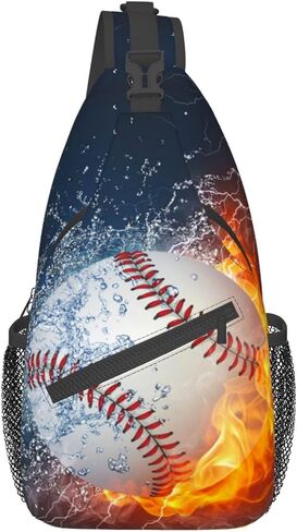 VOOHDDY Baseball Ball Cool Sling Bag For Men Women Travel Hiking Backpack Crossbody Shoulder Chest Bags Casual Daypack Sport in Saudi Arabia