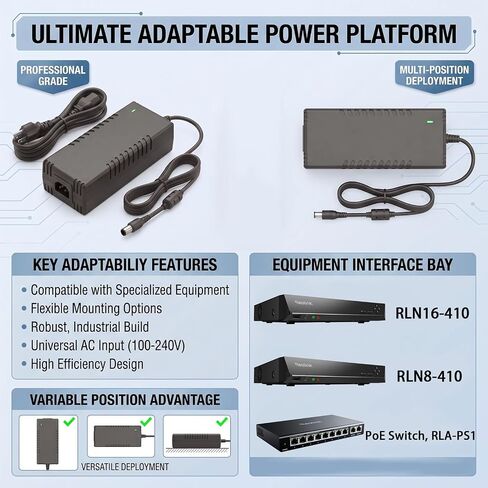 53V 200W Power Adapter for Reolink RLN16-410 NVR, C13 Cord Included in Kuwait