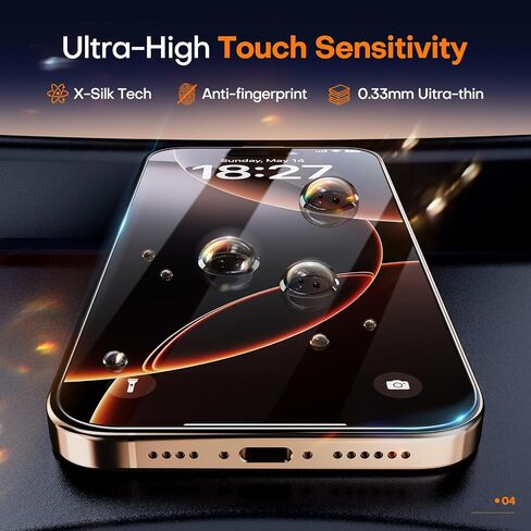 9H+ Glass for iPhone 16 Pro Screen Protector, Military Grade Shatterproof HD Tempered Glass, Bubble-Free, Case Friendly (One-Pull Installation) 2 Pack in Saudi Arabia