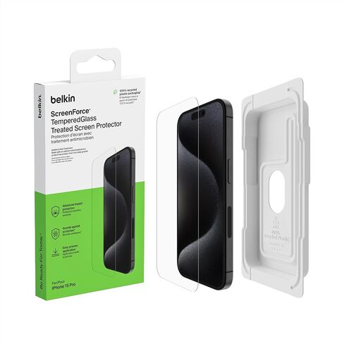 Belkin Tempered Glass 9H Scratch-Resistant Screen Protector iPhone 15 Pro in Kuwait