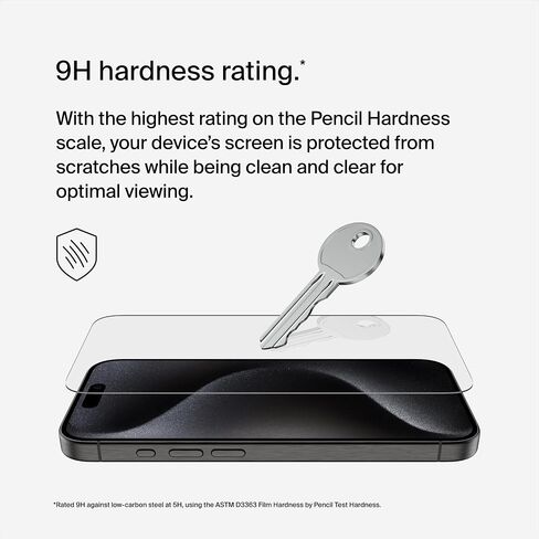 Belkin Tempered Glass 9H Scratch-Resistant Screen Protector iPhone 15 Pro in Kuwait