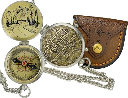 Handmade Brass Compass – “So You Can Always Find Your Way Back Home" or “Back to Me" Quote Gift for Son, Daughter, or Partner – Romantic Gift or Family Keepsake for Graduation, Travel, Farewell Gift in Kuwait