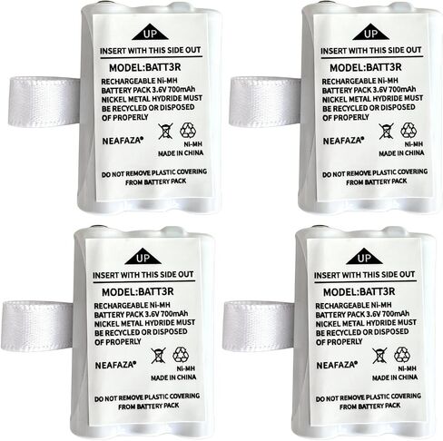 BATT3R Rechargeable Batteries Ni-MH 3.6V 700mAh Compatible with Midland BATT-3R AVP14 LXT600 LXT-600 LXT630 LXT630X3 LXT633 T50,T51,T55,T60,T61,T65, X-Talker Walkie Talkie Radios (4-Pack) in Saudi Arabia